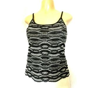 St John Evening Knit Tank Top Shell Bead Embellish